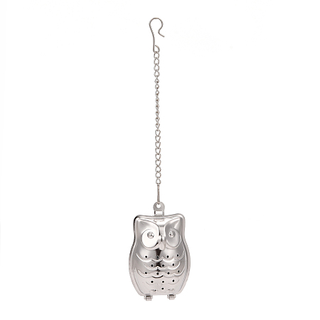 Honeyhandy 304 Stainless Steel Tea Infuser, Owl with Chain Hook, Tea Ball Strainer Infusers, Stainless Steel Color, 170mm