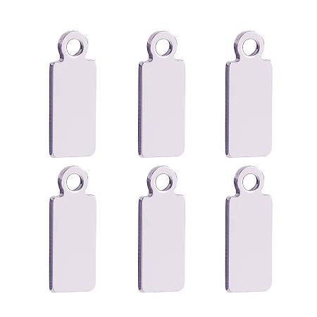BENECREAT 100PCS Stainless Steel Blank Stamping Tag Pendants Charms with Snap on Bails for DIY Jewelry Making (Rectangle Shape, 0.45