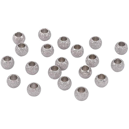 ARRICRAFT 20pcs 304 Stainless Steel Round Stardust Spacer Beads Textured Metal Spacers for Bracelet Necklace Jewelry Making Accessories (Hole: 2mm)