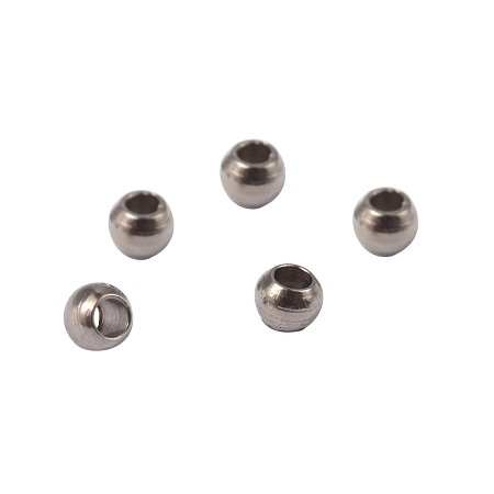 NBEADS 500pcs Stainless Steel Spacer Beads Round Loose Beads for DIY Jewelry Making Findings(2x1.5mm, hole: 1mm)