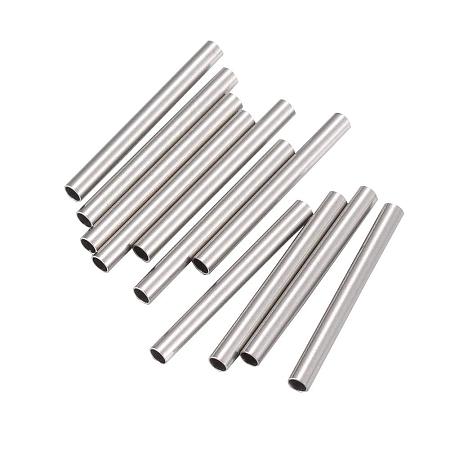ARRICRAFT 50pcs 15mm 304 Stainless Steel Tube Beads with 1mm Hole, Straight Spacer Beads Smooth Tube Loose Beads Connector Findings for DIY Jewelry Making