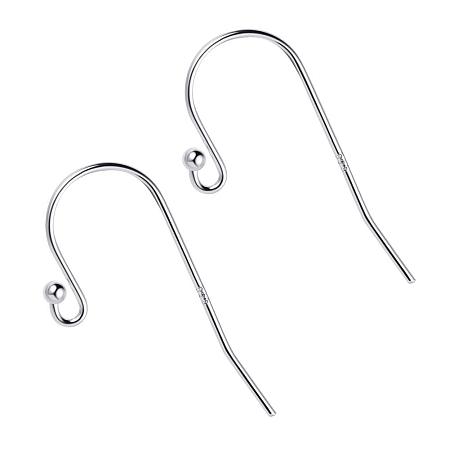BENECREAT 12 Pairs 925 Sterling Silver Earring Hooks Ball End Earring Wires Dangle Earring Findings for DIY Jewelry Making - 24x12mm