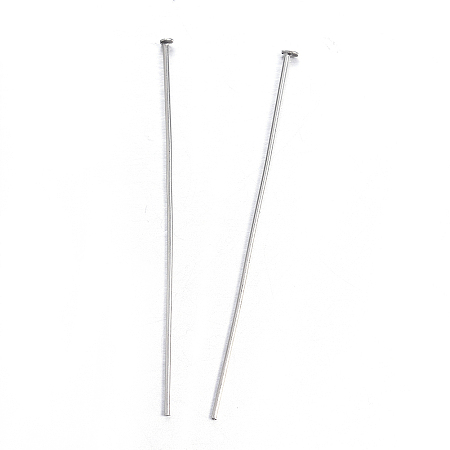 Honeyhandy 304 Stainless Steel Flat Head Pins, Stainless Steel Color, 45x0.8mm, Head: 1.8mm