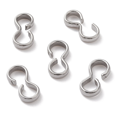 Honeyhandy 304 Stainless Steel Quick Link Connectors, Number 3 Shape, Stainless Steel Color, 12x6x2mm, Inner Diameter: 10x4mm