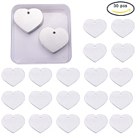 BENECREAT 30 Pack Stamping Blanks Aluminum Blank Pendants for Bracelet Earring Pendant Charms Dog Tags - 1.49x1, Heart Shape