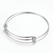 Honeyhandy Adjustable 304 Stainless Steel Expandable Bangle Making, Stainless Steel Color, 2-3/8 inch(61mm)