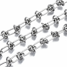 Honeyhandy 304 Stainless Steel Link Chains, with Spool, Unwelded, Stainless Steel Color, 11.5x5.8x1.1mm, about 16.4 Feet(5m)/roll