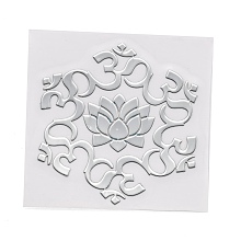 Honeyhandy Self Adhesive Brass Stickers, Scrapbooking Stickers, for Epoxy Resin Crafts, Lotus, Platinum, 3.5x3.3x0.05cm