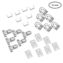 PandaHall Elite 10 Sets Iron Tuck Lock Clasp Catch Purse Thumb Lock 35x25x11mm for Leather Bag Case Clasp Handbag Purse Platinum