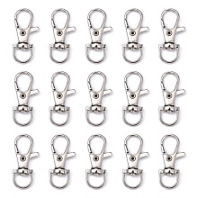 Honeyhandy Platinum Plated Alloy Lobster Swivel Clasps For Key Ring, Platinum, 37x15.5x5mm, Hole: 7x8mm