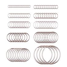 PandaHall Elite 260 pcs 10 Sizes Iron Double Loops Jump Rings, 5/6/7/8/10/12/15/20/25/35mm Metal Split Rings Jewelry Connectors Split Key Rings for Earring Bracelet Jewelry Making, Platinum