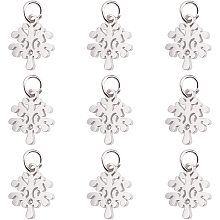 UNICRAFTALE 10pcs Micro Pave Clear Cubic Zirconia Tree of Life Pattern Pendants 316 Surgical Stainless Steel Eco-Friendly Tree Pendants Long-Lasting Plated Tree Charms for DIY Jewelry Making