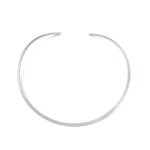 Honeyhandy 304 Stainless Steel Floral Textured Wire Necklace Making, Rigid Necklaces, Minimalist Choker, Cuff Collar, Stainless Steel Color, 0.36cm, Inner Diameter: 5-1/2 inch(14cm)