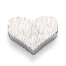 Honeyhandy 304 Stainless Steel Charms, Heart, Stainless Steel Color, 6x8.5x3mm, Hole: 1.8mm