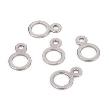 Honeyhandy 304 Stainless Steel Hanger Rings, Ring, Stainless Steel Color, 14x9.5x6.5x1mm, Hole: 2mm, Inner Diameter: 6.5mm