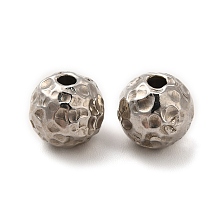 Honeyhandy Non-Tarnish 201 Stainless Steel Beads, Textured, Round, Stainless Steel Color, 8mm, Hole: 1.5mm