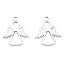 Honeyhandy 201 Stainless Steel Pendants, Angel, Stainless Steel Color, 23x19x2mm, Hole: 2.5mm