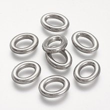 Honeyhandy Tarnish Resistant 304 Stainless Steel Linking Ring, Oval, Stainless Steel Color, 20x15x4mm, Inner Diameter: 7x11mm