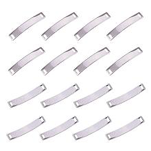 PandaHall Elite 20pcs Curved Rectangle 304 Stainless Steel Blank Tag Link Connectors for Jewelry Making, Stainless Steel Color