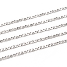 Honeyhandy 304 Stainless Steel Curb Chains, Unwelded, for Jewelry Making, Stainless Steel Color, 3x2x0.6mm