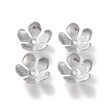 Honeyhandy 304 Stainless Steel Bead Caps, 5-Petal, Flower, Stainless Steel Color, 11x11x3mm, Hole: 1.6mm