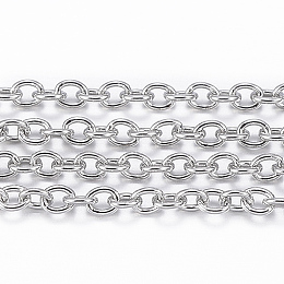 ARRICRAFT 304 Stainless Steel Cable Chains, Soldered, with Spool, Oval, Stainless Steel Color, 2x1.5x0.4mm, about 32.8 Feet(10m)/roll