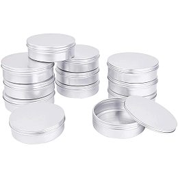 PH PandaHall 5-Ounce 12 Pack Screw Top Round Steel Tin Cans Aluminum Metal Tin Flat Storage Container for DIY Beauty, Cosmetics, Candle Travel Tins or Storage Survival Kit