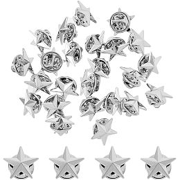 SUPERFINDINGS 24Pcs Platinum Star Badge Lapel Pin Pentagram Alloy Brooch Pin Veterans Day Star Pin Military Award Pins Labor Day 4th of July rial Day Stars Brooches for Costume Decorations