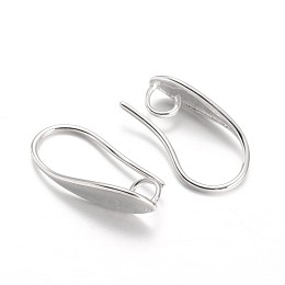 Honeyhandy Brass Earring Hooks, Ear Wire, with Horizontal Loop, Platinum, 18x5.5x10.5mm, Hole: 3.5mm, 18 Gauge, Pin: 1mm