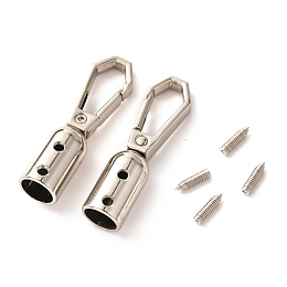 Honeyhandy Zinc Alloy DIY Bags Clasps,  with Screw, for Webbing, Strapping Bags Accessories, Platinum, 4.55x1.25x1.25cm, Inner Diameter: 0.85cm