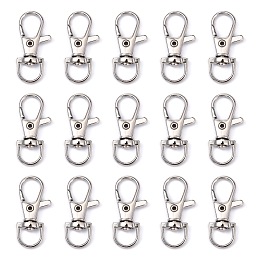 Honeyhandy Platinum Plated Alloy Lobster Swivel Clasps For Key Ring, Platinum, 37x15.5x5mm, Hole: 7x8mm