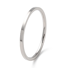 Honeyhandy Non-Tarnish 304 Stainless Steel Simple Plain Band Finger Ring for Women Men, Stainless Steel Color, Size 7, Inner Diameter: 17.4mm, 1mm