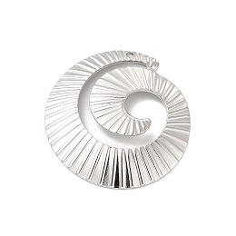 Honeyhandy 304 Stainless Steel Pendants, Spiral Charm, Stainless Steel Color, 38.5x36x3mm, Hole: 1.6mm