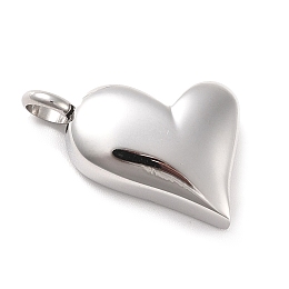 Honeyhandy 304 Stainless Steel Urn/Perfume Pendants, Heart, Stainless Steel Color, 26.5x16x7mm, Hole: 5mm