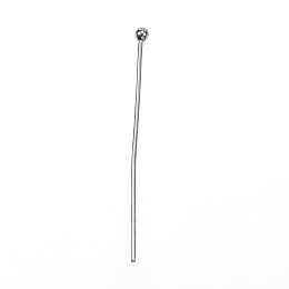 Honeyhandy 304 Stainless Steel Ball Head Pins, Stainless Steel Color, 35mm, Pin: 0.7mm, 21 Gauge, Head: 2mm