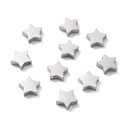 Honeyhandy 304 Stainless Steel Charms, Star, Stainless Steel Color, 9x9.5x3mm, Hole: 1.6mm