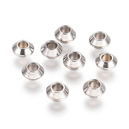 Honeyhandy Rondelle 304 Stainless Steel Spacer Beads, Stainless Steel Color, 4x2mm, Hole: 1.6mm