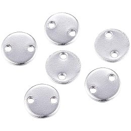 PandaHall Elite 200pcs 304 Stainless Steel Flat Round Links Stainless Steel Color Chandelier Components Links Connectors Charms for Jewelry Making 6x0.8mm