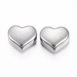 Honeyhandy 304 Stainless Steel Beads, Heart, Stainless Steel Color, 9x10x6mm, Hole: 1.5mm