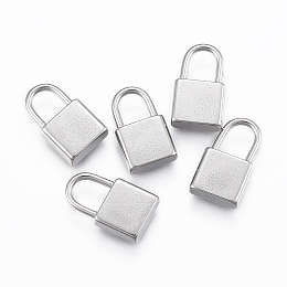 Honeyhandy 304 Stainless Steel Pendants, Padlock, Stainless Steel Color, 17.5x10x4mm, Hole: 7x5mm