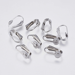 Honeyhandy 304 Stainless Steel Clip-on Earring Findings, Stainless Steel Color, 16x10x7mm