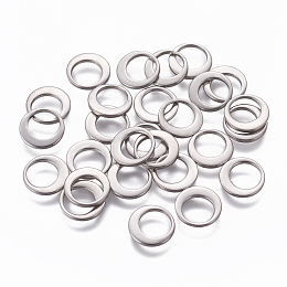 Honeyhandy 304 Stainless Steel Charms, Ring, Stainless Steel Color, 10x1mm