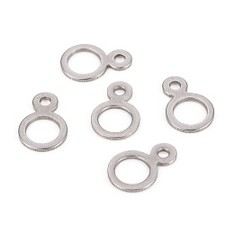 Honeyhandy 304 Stainless Steel Hanger Rings, Ring, Stainless Steel Color, 14x9.5x6.5x1mm, Hole: 2mm, Inner Diameter: 6.5mm