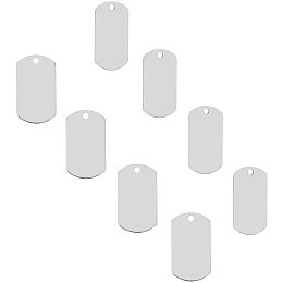 UNICRAFTALE 10pcs Rectangle Blank Tags Pendant Stainless Steel Charms Blank Dog Pet Tag Charm Blank Tag for DIY Tag Charm Making, 35x19.5mm, Hole 3mm