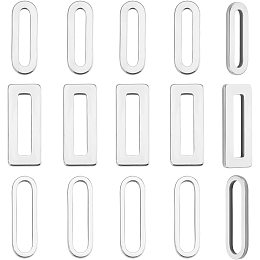 UNICRAFTALE About 102pcs 3 Size Oval and Rectangle Shape Connectors 304 Stainless Steel Linking Rings Hypoallergenic Metal Connection for DIY Craft Jewelry Making Stainless Steel Color