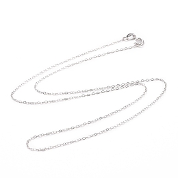 Honeyhandy 925 Sterling Silver Cable Chains Necklace for Women, Platinum, 17.72 inch(45cm)