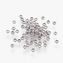 Honeyhandy 316 Surgical Stainless Steel Crimp Beads, Rondelle, Stainless Steel Color, 1.9mm, Hole: 1mm, ahout 416pcs/5g