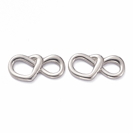 Honeyhandy 304 Stainless Steel Links Connectors, Infinity, Stainless Steel Color, 12x25x3mm