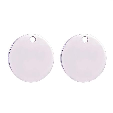 BENECREAT 100PCS Stainless Steel Blank Stamping Tag Pendants Charms for DIY Jewelry Making (Round Shape, 0.59
