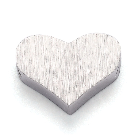 Honeyhandy 304 Stainless Steel Charms, Heart, Stainless Steel Color, 6x8.5x3mm, Hole: 1.8mm